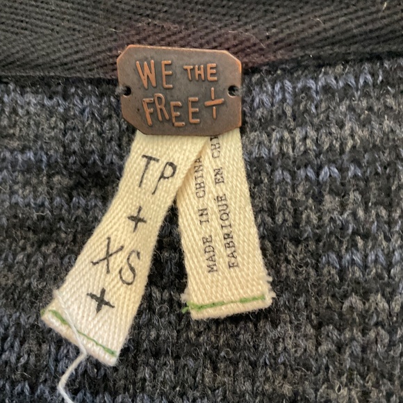 Free People Foxtrot Argyle Wool Blend Cardigan Grandpa Grunge Sweater XS British - Picture 16 of 16